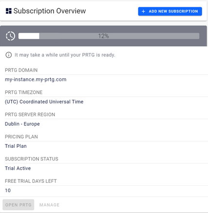 Subscription Progress Subscription Progress