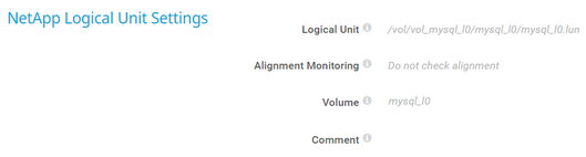 NetApp Logical Unit Settings NetApp Logical Unit Settings